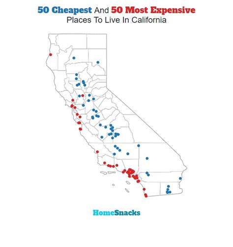 cheapest areas of california in which to live